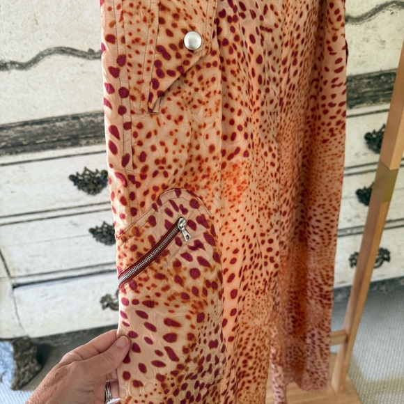 Dries Van Noten Animal Print Trousers in Orange and Red - Picture 5 of 7